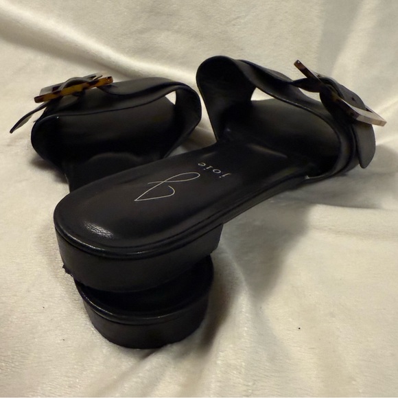 Joie Black Sandals with Tortoise Buckle - Picture 3 of 5